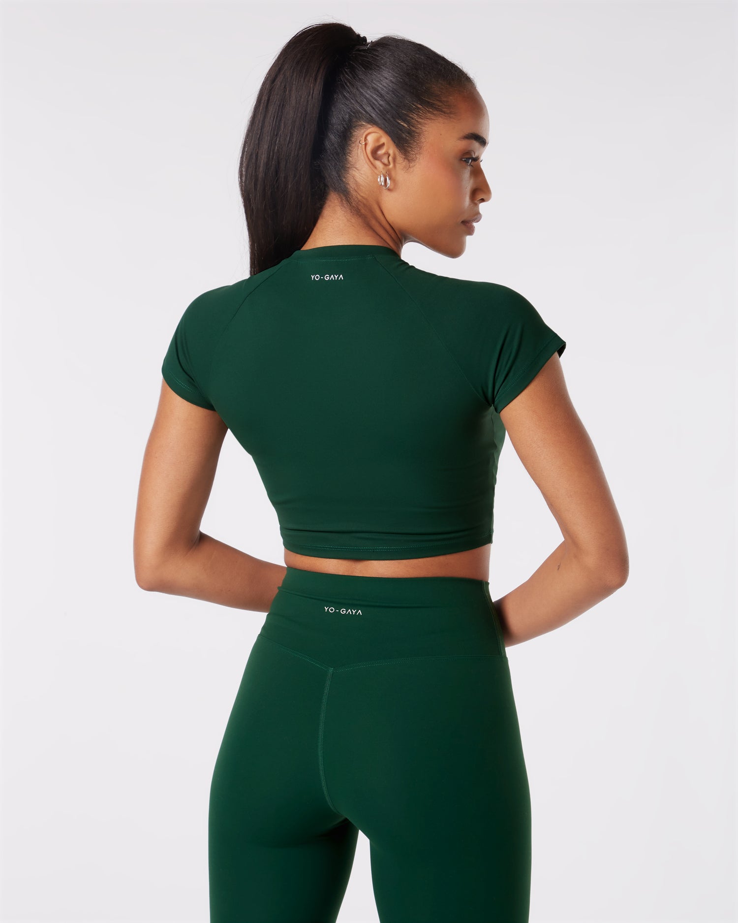 Short Sleeve Crop Top - Jungle Green
