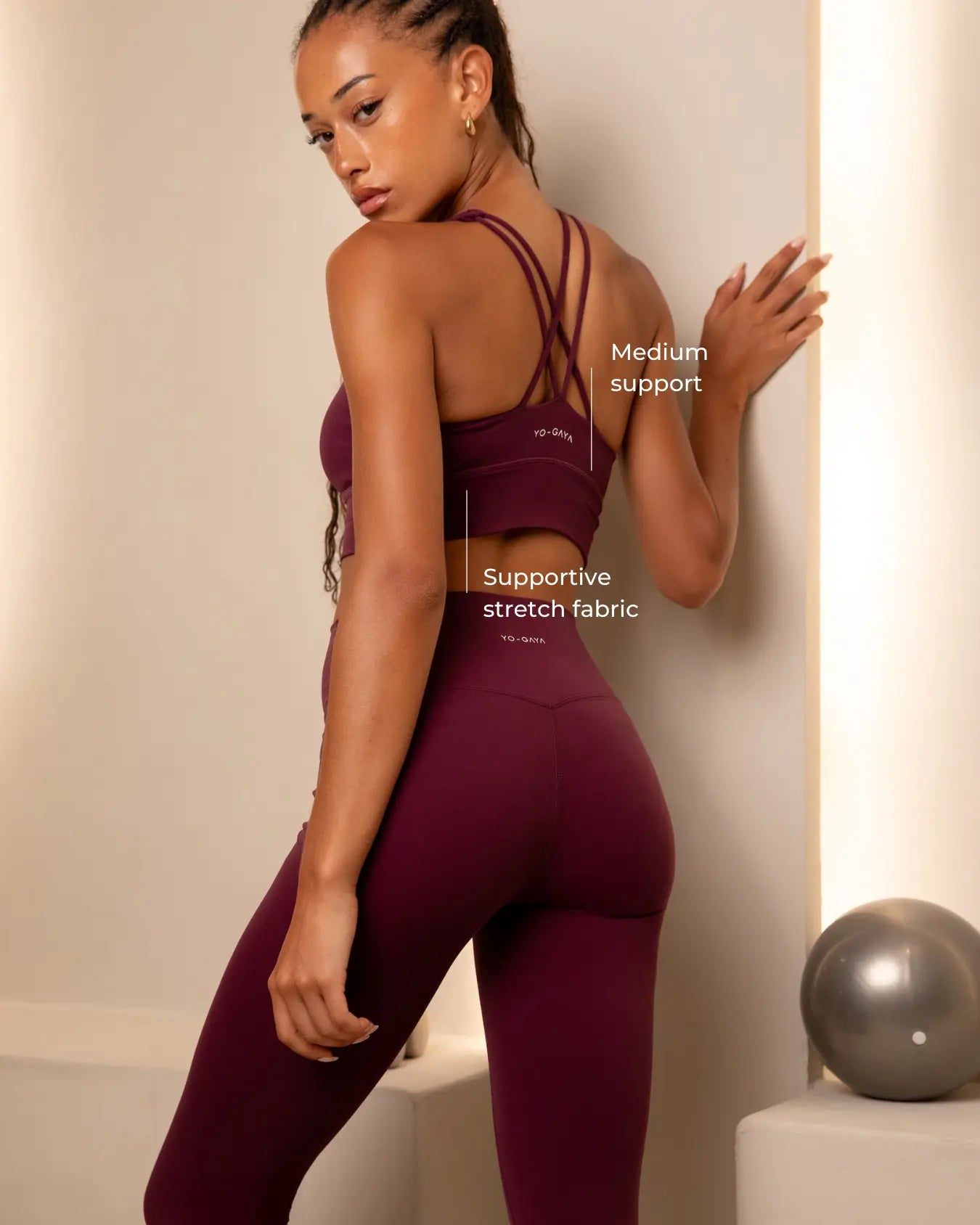 Cross Back Bra - Midnight Red