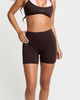 Stripe Sculpt Shorts - Coffee Bean