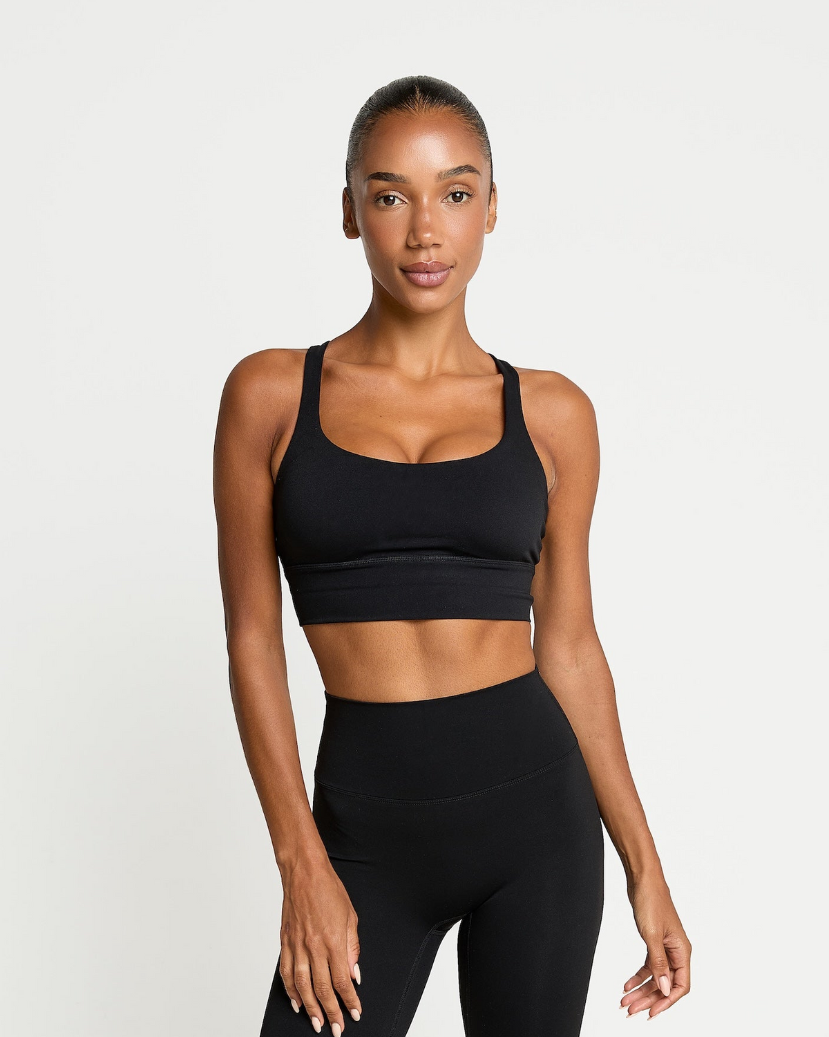 Cross Back Bra - Black